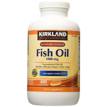 Kirkland Signature Fish Oil 1000 mg, 400 ct Softgels