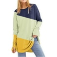 thumbnail image 2 of HVOBTTY Womens Long Sleeve Pullover T Shirt, Fall Tops for Women, Women's Plus Size Striped Crew Neck Raglan Sleeve Thumb Hole Top Yellow, XL, 2 of 4