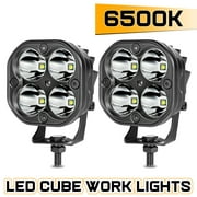 LED Cube OFFROADTOWN  2x 3" LED Work Light Bar 6500K Spot Pods Driving Fog  Off Road Tractor ATV For JEEP FORD TOYOTA