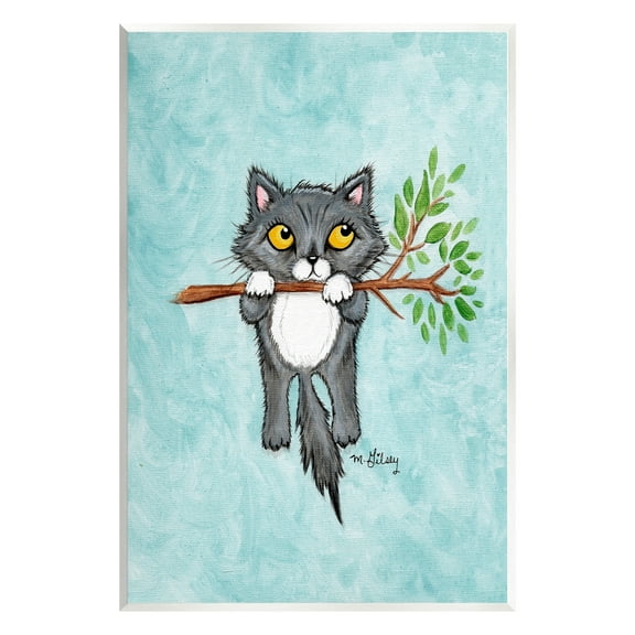 Stupell Industries Kitten Climbing Branch Animals & Insects Painting Unframed Art Print Wall Art, 10 x 15
