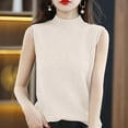 thumbnail image 4 of AOMPMSDX Half Turtleneck Vest Women's Sleeveless Bottoming Shirt Comfy Trendy Sweaters Outerwear Coats Comfy Trendy Winter Tops Outerwear Coats M White, 4 of 6