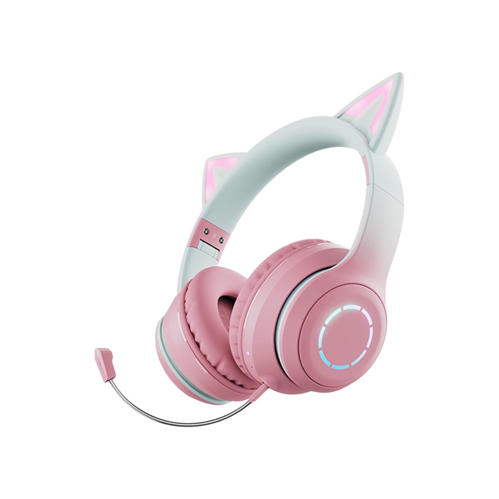 MICLOZYT Bluetooth Headphones Over Ear,Cat Ear Shaped Portable Foldable Wireless Bluetooth Headset,for Home Office Cellphone PC.,Pink