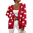 Cakulo Women's 2025 Oversized Chunky Cardigan - Open Front, Long Lantern Sleeves, Pockets, 100% Acrylic Knit