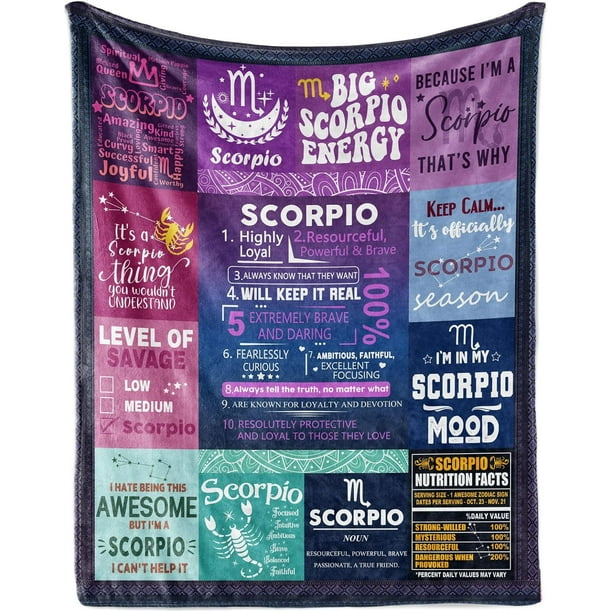 LHSHID Scorpio Gifts for Women Scorpio Throw Blanket Scorpio Zodiac Gifts for Women Scorpio Astrology Throw Blanket Birthday Scorpio Gifts for Women Men 60x80in