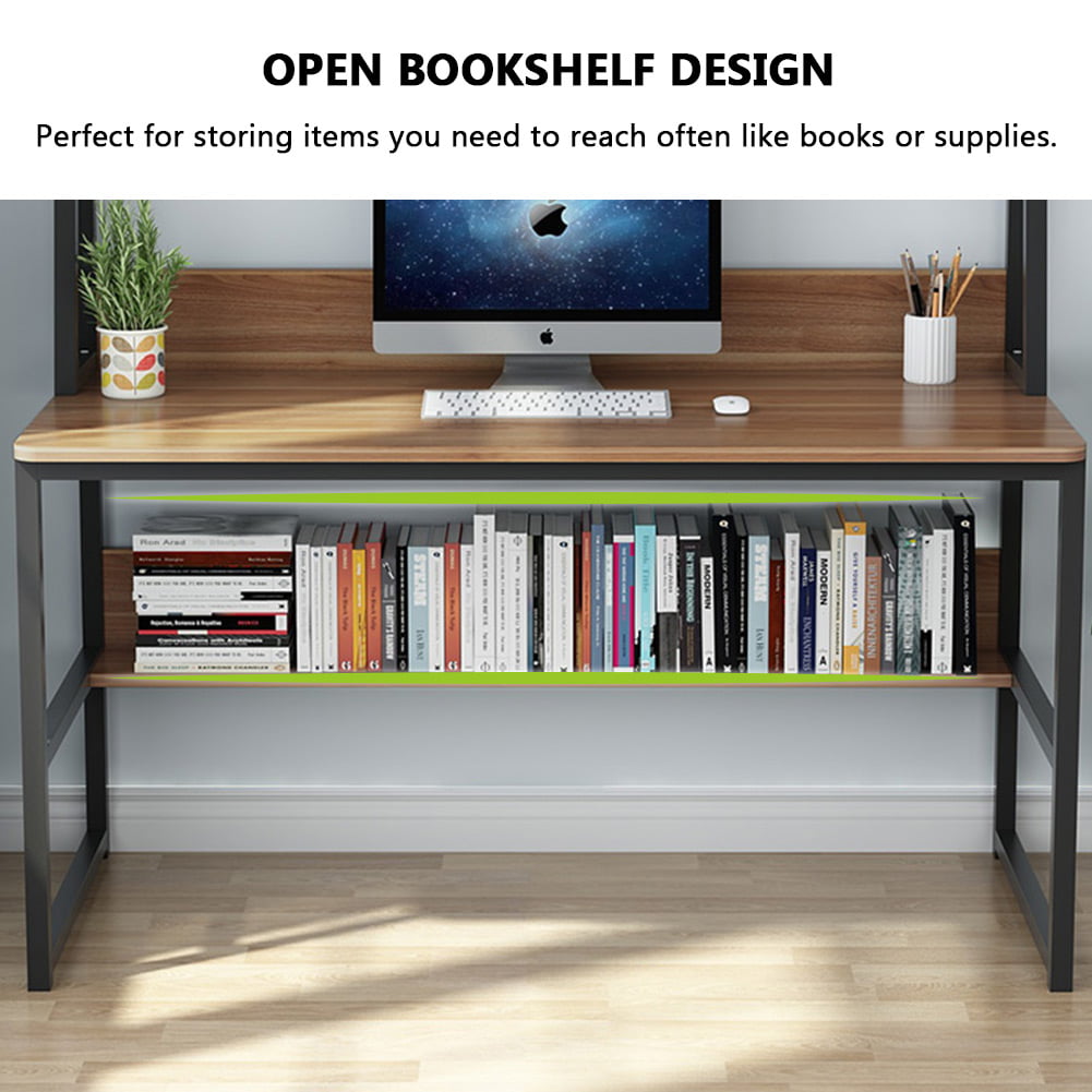 Tribesigns Computer Desk With Bookshelf 55 Simple Modern Style