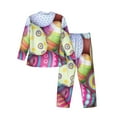 thumbnail image 2 of Kll Colorful Easter Eggs Sleepwear Mens Flannel Pajamas,Long Cotton Pj Set, 2 of 9