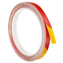 Uxcell Reflective Tape, 1 Roll 26 ft x 0.4-inch Adhesive High Visibility Safety Tape Reflector, Yellow Red