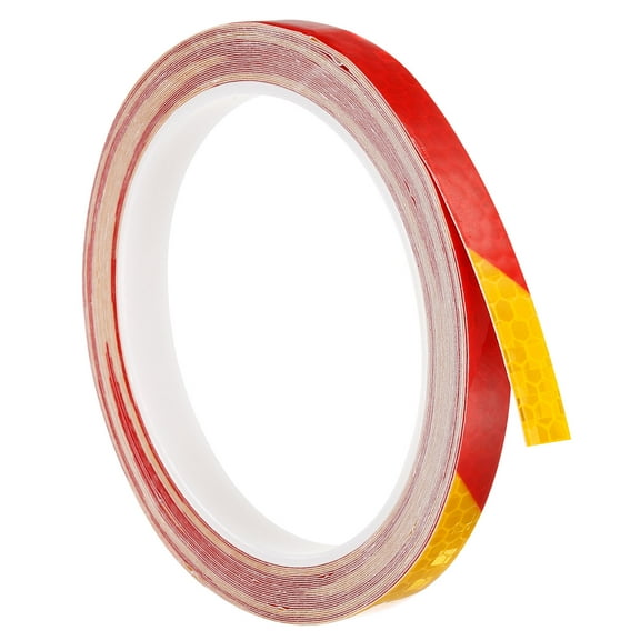 Uxcell Reflective Tape, 1 Roll 26 ft x 0.4-inch Adhesive High Visibility Safety Tape Reflector, Yellow Red