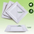 thumbnail image 3 of [100 Pack] Square 6" x 6" Biodegradable Bagasse Plates in – White Eco Friendly Microwave Safe Sugarcane Compostable 100% Natural and Plastic Free Plate, 3 of 7