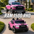 thumbnail image 2 of RAM 24V Kids Ride on Truck Cars, Ride on Toys with Remote Control, Electric Car for Kids 2 Seater, Powered Toddler Car with Bluetooth MP3 4 Wheels Suspension for Boys Girls, Pink, 2 of 8