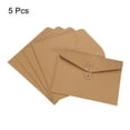 thumbnail image 3 of Uxcell A5 Document Filing Envelopes Pocket String File Folders, Brown 5 Pack, 3 of 5