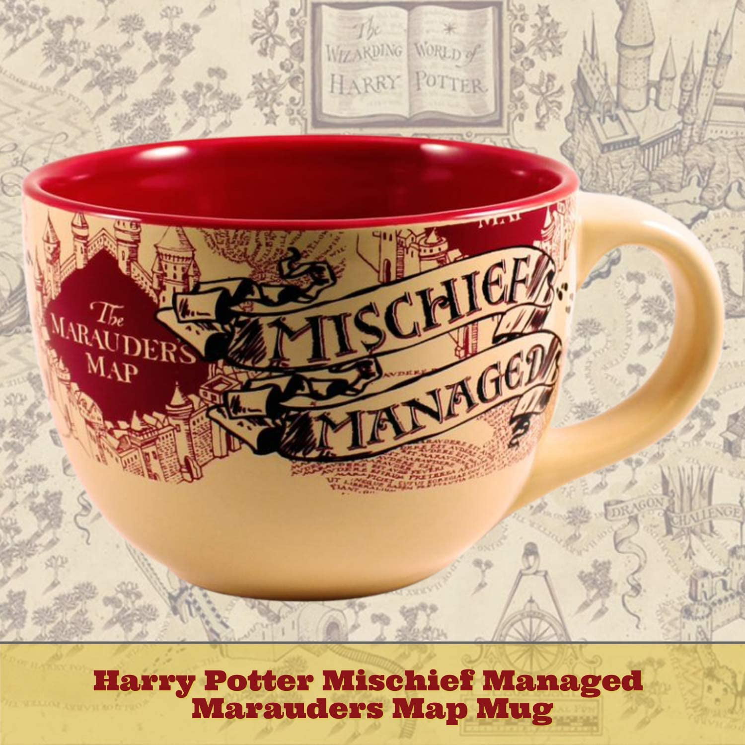 Harry Potter Mischief Managed Diamond Cup with Straw 20 oz