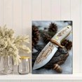 thumbnail image 2 of Qisvanset Framed Canvas Wall Art 12x16 Inch Engraved Fishing Knife Fisherman Hobby Gift Art, 2 of 5