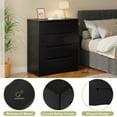 thumbnail image 6 of Aiho Dresser with 4 Drawers, Wood Tall Chest, Built-in Handle Drawers for Bedroom, Home, Living Room, Hallway - Black, 6 of 13