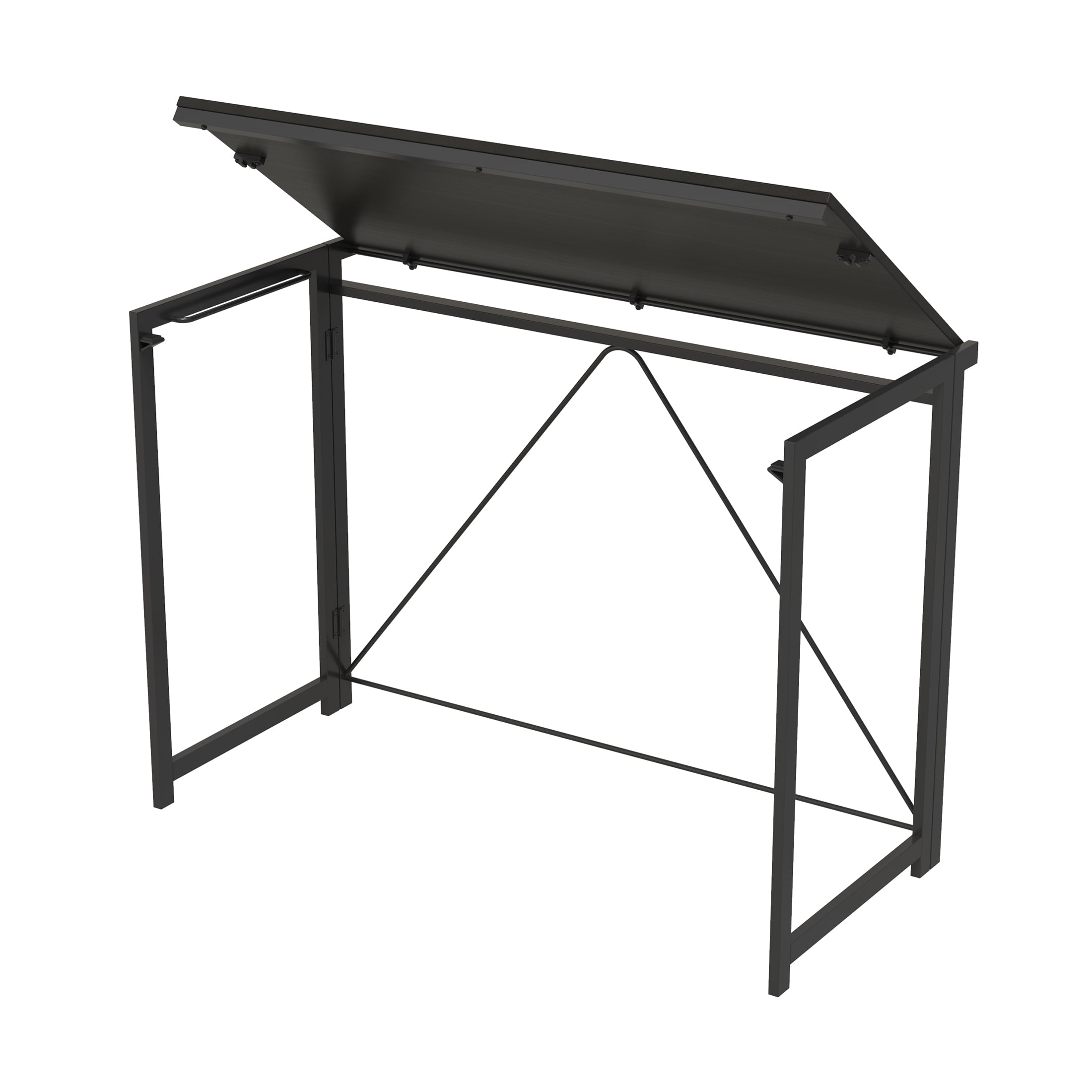 Mainstays Black Frame Folding Desk with Black Grained Top,Adult