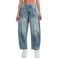 thumbnail image 4 of TAIAOJING Women Wide Leg Jeans Mid Rise Barrel Jeans For Wide Leg Mid Waist Cropped Denim Pants Baggy Boyfriend Jeans With Pockets, 4 of 9