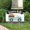 Big Dot of Happiness Happy Fall Truck - Harvest Pumpkin Party Yard Sign Lawn Decorations - Party Yardy Sign