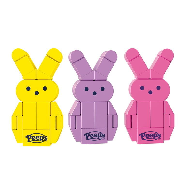 Brickcraft Peeps 3 Pack Bunnies - Yellow, Purple, Pink Brick