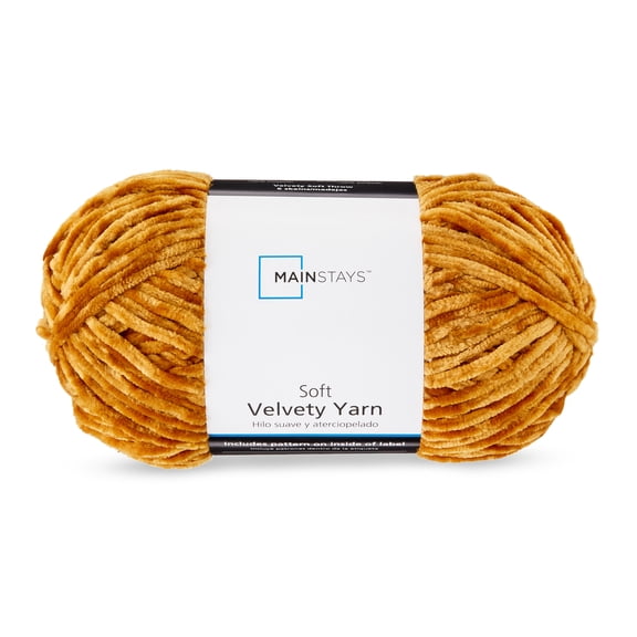 Mainstays Soft Velvety Yarn, 315 yd, Spiced Maple, 100% Polyester
