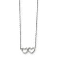thumbnail image 2 of 925 Sterling Silver Rhodium-Plated with 2in Extension Heart Necklace 16 Inch, 2 of 3