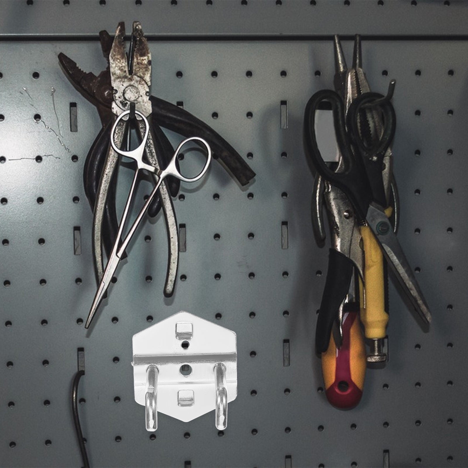 Hemoton 5-Pack Heavy Duty Metal Pegboard Hooks - Hanging Tool Hooks for Garage, Workshop, and Storage