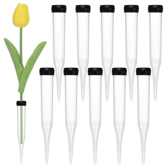 30-Pack Floral Water Tubes, 4.3 Inch/ 11cm Plastic Floral Tubes with Rubber Caps[Transparent]