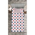 thumbnail image 3 of Ambesonne Abstract Quilted Bedspread Set 2 Pcs, Nautical Circles Squares, Twin Size, Navy Blue White Red, 3 of 3