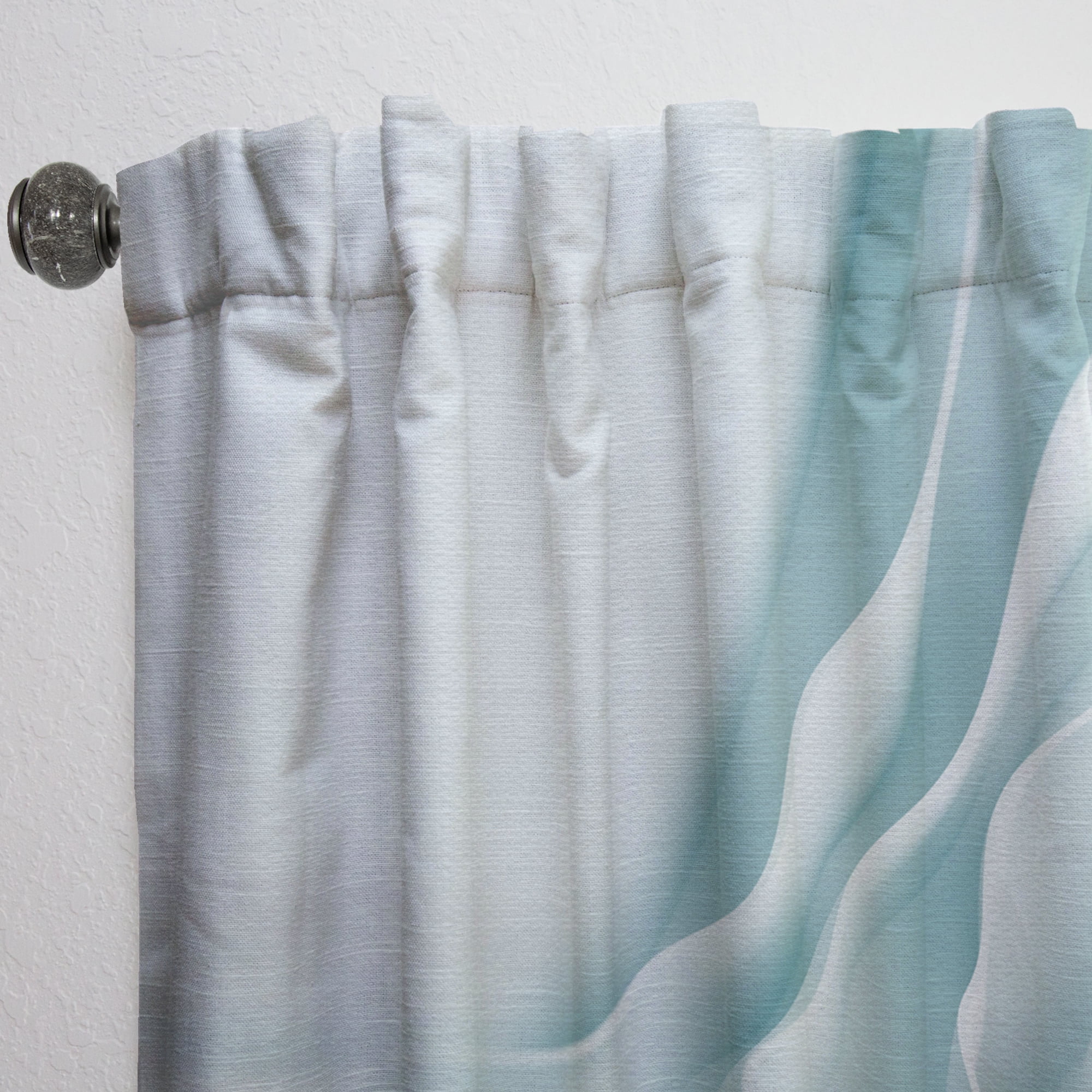 Designart 'Abstract Light Blue Waves II' Modern & Contemporary Curtain Panel