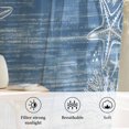 thumbnail image 4 of Blue Coastal Nautical Sheer Curtains 72 Inches Long, Summer Ocean Sea Waves Starfish Coral Light Filering Curtains, Breathable Simi Curtain Privacy Drapes for Living Room Bedroom Window Treatment, 4 of 5