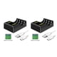 thumbnail image 3 of Yuarrent Estación de Cargadores de pantalla LCD recargables de seguridad 4 Suministros de accesorios de alimentación multifuncionales de alto negro 2Conjunto, 3 of 6