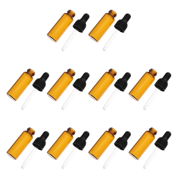 VORCOOL Chocolate Glass Dropper Bottles, Portable and Sealed for Travel, 10Pcs