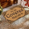 thumbnail image 6 of Welcome Pad Door Outdoor Entrance We Are Covered Psalms 91 Door Pad Non- Rubber Mat For Family Indoor Farmhouse Fun Kitchen Carpet Courtyard Full Brown, 6 of 7