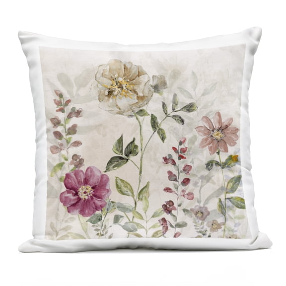 Stupell Industries Flowers in Soft Earth Tones Design by Sally Swatland Outdoor Printed Pillow