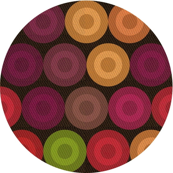 Ahgly Company Indoor Square Patterned Mahogany Brown Area Rugs, 3' Square