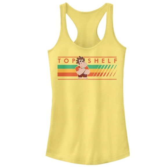 Junior's Ralph Breaks the Internet Top Shelf  Racerback Tank Top Banana Large