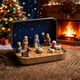 thumbnail image 5 of Mini belén navideño en caja de hojalata | Figuras de la Sagrada Familia de bolsillo | Decoración religiosa de resina pintada a mano | Tamaño compacto para viaje | Regalo navideño para familias y, 5 of 8