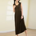 thumbnail image 6 of HomeGardon Nightgowns for Women,Women's Sleepwear,Women's Round Neck Solid Color with Chest Cushion Loose and Comfortable Plus Size Home Skirt,M-XXL, 6 of 7