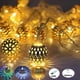 thumbnail image 2 of Guirnalda de luces LED marroquíes doradas con funcionamiento por USB y batería para decoración de interiores, hogar, dormitorio, fiesta, boda, árbol de Navidad, 2 of 4