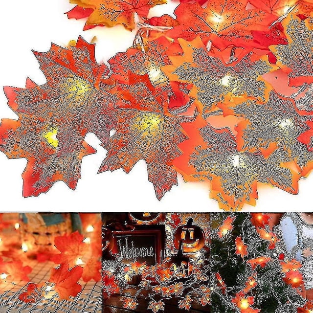 Guirnalda de Otoño JanHm Luces de Hadas 20 Luces Hoja de Arce