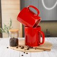 thumbnail image 4 of 30oz Red Ceramic Coffee Mugs Set of 2 for Home and Office Use, 4 of 5