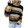 thumbnail image 2 of Qertyioot Femmes Hiver Tops Femmes Mode en Vrac Contraste de Couleur Confortable Manches Longues Pull, 2 of 6