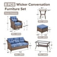 thumbnail image 4 of Bellefurn Outdoor Patio Furniture Set with 6 inch Thick Cushion and Swivel Rocker Chairs,Wicker Sofa,Coffee Table and Ottomans,8 PCS Outdoor Conversation Set for Porch,Deck,Yard, 4 of 11