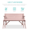 thumbnail image 4 of Best Choice Products 2-in-1 Outdoor Interchangeable Wooden Picnic Table/Garden Bench for w/ Umbrella Hole - Pink, 4 of 7
