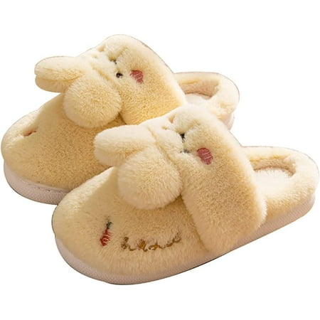 

CoCopeaunt Cute Rabbit Slippers for Women Cozy Plush Faux Fur House Slide Memory Foam Indoor Outdoor Shoes
