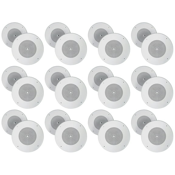 (24) Rockville MC80 Metal 8" 70 Volt Commercial Background PA Ceiling Speakers