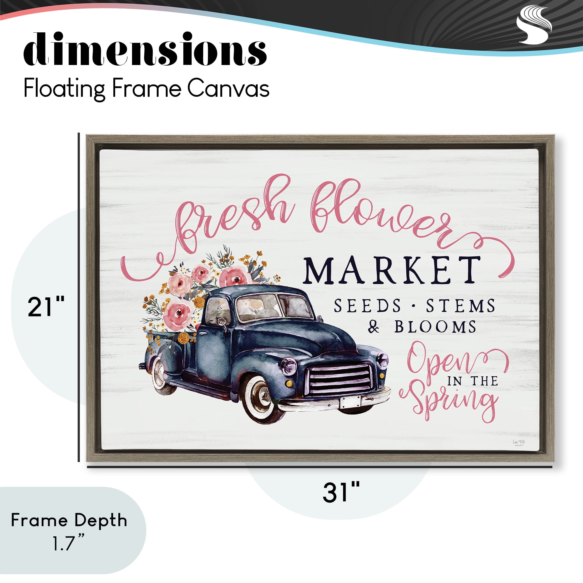 Stupell Industries Antique Spring Market Brown Framed Floater Canvas Wall Art, design by Lux + Me Designs