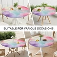 thumbnail image 7 of Soft Floral Watercolor Pattern Round Fitted Tablecloth with Elastic Edge,Dining Table Cover Waterproof,Outdoor Round Tablecloth for Camping,Dining,Indoor and Outdoor, 7 of 7