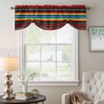 thumbnail image 6 of Ethnic Style Tie Up Valances Curtain, Adjustable Kitchen Colored Stripes Abstract Modern Art Valances for Windows Decor, Rod Pocket Short Curtains Set for Bedroom/Bathroom, 60"x18", 6 of 9
