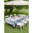 thumbnail image 4 of Outdoor Tablecloth with Umbrella Hole for Patio/Picnic/Party/Camping, Blue Coastal Crabs Waterproof Table Cloth Rectangle Table Cover Washable, Summer Ocean Seahorse Coral Shells (60"x 102"), 4 of 9