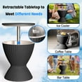 thumbnail image 3 of 3-in-1 Resin Ice Bucket & Cooler – Wood-Look Patio Table with UV Protection & Drain Plug, black, 19x19x22.6in, 3 of 8